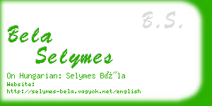 bela selymes business card